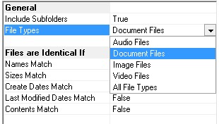 file types to search for
